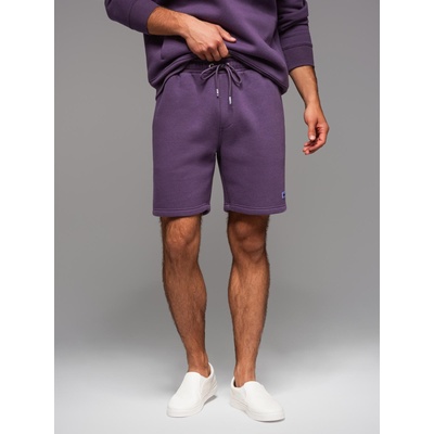 Ombre Clothing Унисекс спортни шорти със захлупващ шнур в пояса - лилави V13 OU-SRBC-0101 Ombre Clothing Ombre Clothing | Lilav | МЪЖЕ | XS/S