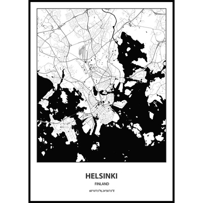 Jen tak z lásky Plakát Mapa města (více variant měst) Rozměr plakátu: 50 x 70 cm, Město: Helsinki