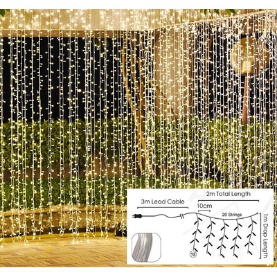 ACA Lighting Apostolidis 240LED záclona 2x1m 08240121 ACA teplá bílá 20 ověsů X08240121 prodloužená záruka na 2 roky