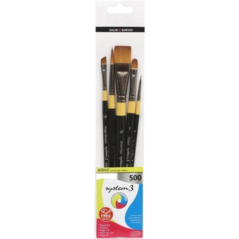 Daler-Rowney System3 Acrylic Brush Synthetic Комплект четки 5 бр (281300500)