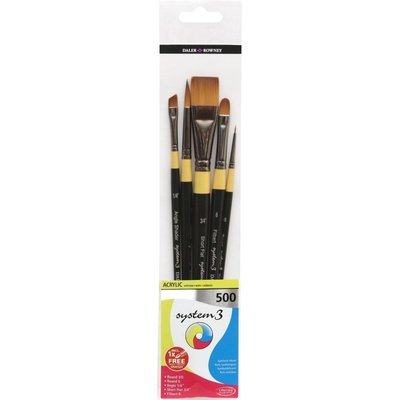 Daler-Rowney System3 Acrylic Brush Synthetic Комплект четки 5 бр (281300500)
