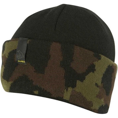 Avid Carp Čepice Black And Camo Beanie – Sleviste.cz