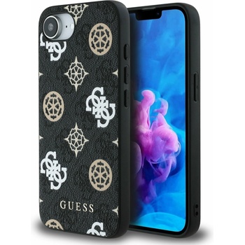GUESS PU 4G Peony MagSafe заден калъф за iPhone 16e черен Guess | Cheren | ЖЕНИ | UNI