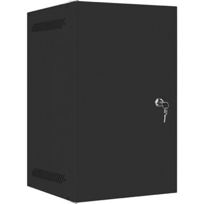Lanberg rack cabinet 10" wall-mount 9U / 280x310 self-assembly flat pack with metal door, black (WF10-2309-00B)