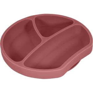 Kindsgut Силиконова детска чиния в тухлен цвят 19x20, 5 cm Dusky Pink - Kindsgut (DY00482017N)