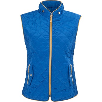 Miso Елек Miso Women's Stand Collar Full Zip Hip Length Gilet - Blue