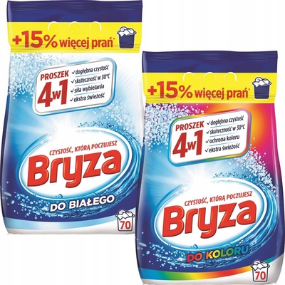 Bryza prací prášek 4v1 na barevné prádlo 2 x 4,55 kg 140 PD