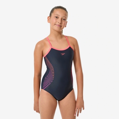 Speedo dievčenské jednodielne plavky modro-koralové