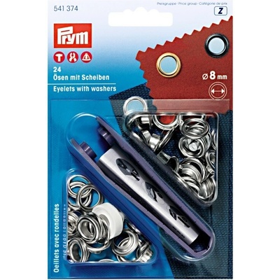 Prym Průchodky s podložkou 8 mm, 24 ks, nikl