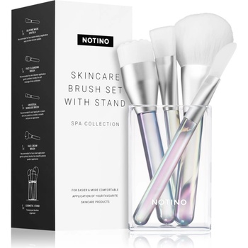 Notino Spa Collection Skincare brush set with stand четки за грижа за кожата
