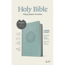 KJV Large Print Premium Value Thinline Bible, Filament Enabled Edition Red Letter, Leatherlike, Floral Wreath Teal