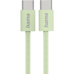 Hama Кабел за зареждане "Fabric", USB-C - USB-C, 1 m, Nylon, зелен (201726) - caretech