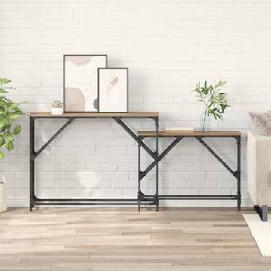 vidaXL Конзолна маса 2 бр. Дъб 100 x 28 x 75 см Инженерна дървесина (882887)