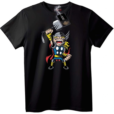 NOONEBRAND Тениска Викинг Thor Карикатура - 2XL, White