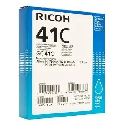 Ricoh Мастило гел RICOH GC41C, 2200 копия Cyan (RICOH-INK-GC41C)