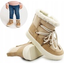 Wojtyłko dívčí zateplené zimní boty kozačky 4Z26102 béžové