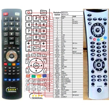 GENERAL MEDION MD30132 - съвместимо дистанционно управление на марката General (MD30132)