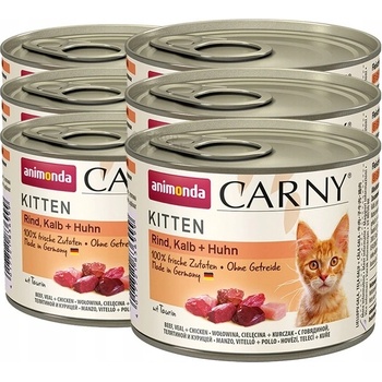 Animonda Carny Kitten Teľacie a Kuracie Mäso 6 x 200 g