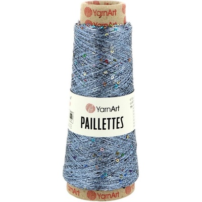 YarnArt Paillettes 8003 modro sivá