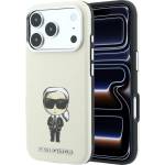 KARL LAGERFELD Кожен калъф Karl Lagerfeld Smooth Leather Ikonik Sketch MagSafe (KLHMP18L6PWKIKDE) - iPhone 18 Pro / iPhone 17 Pro - Бежов