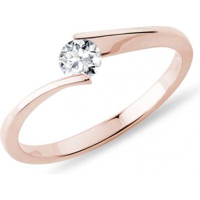 Klenota Minimalistický prsten z růžového zlata s diamantem k0346014