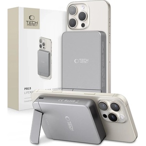 Tech-Protect PB15 LIFEMAG MAGSAFE преносима батерия 10000mAh, тъмносив (5906302362905)