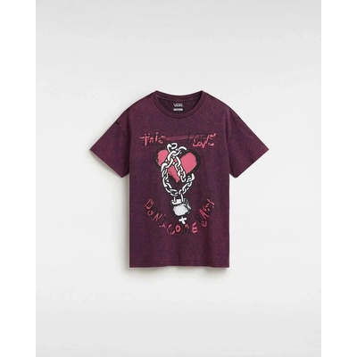 VANS tričko Love Shackle Oversized Black Pink Glo D34