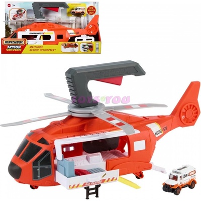 Mattel Matchbox Action Drivers Záchranářský vrtulník s ambulancí HXM74