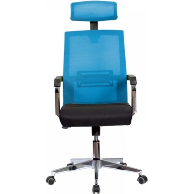RFG Директорски стол Roma HB, дамаска и меш, черна седалка, светлосиня облегалка (O4010140299)