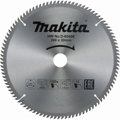 Makita D-65408 pilový kotouč 260mm x 30mm x 100T