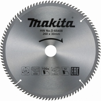 Makita D-65408 pilový kotouč 260mm x 30mm x 100T