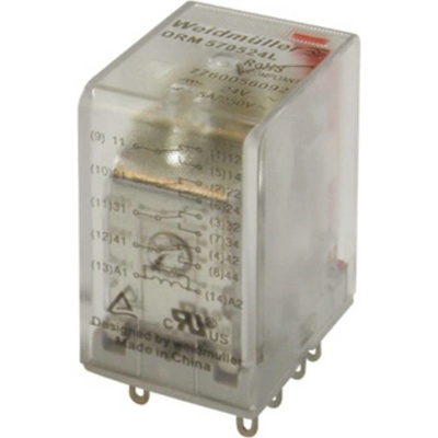 Weidmüller DRM570012L/4CO/12V DC, 7760056087 zátěžové relé, monostabilní, 1 cívka, 250 V/AC, 5 A, 20 ks