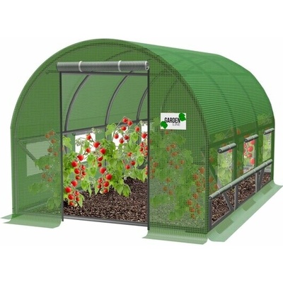 GARDEN LINE Záhradný fóliovník 3-segmentový 3 × 2 × 2 m s prídavnou funkciou vetrania zelený