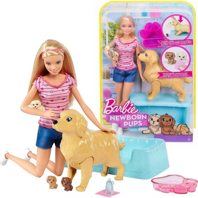 Barbie narození štěňátek Blond vlasy