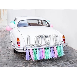 PartyDeco Сватбена украса за кола - Love