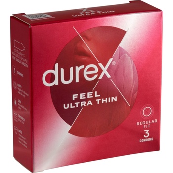Durex Дюрекс Feel Ultra Thin - ултра тънък презерватив за естествено усещане (3 бр. )