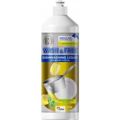 WashandFree Wash & Free Prostriedok na umývanie riadu Citrón Mäta 1 l