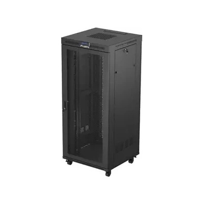 Lanberg Комуникационен шкаф, Lanberg rack cabinet 19" free-standing 37U/600X800 (FLAT PACK) with mesh door LCD black (FF01-8837-23BL)