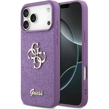 GUESS Калъф Guess Fixed Glitter Big 4G за iPhone 17 Pro Max - лилав