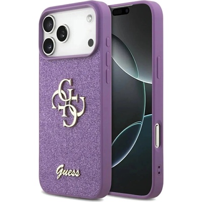 GUESS Калъф Guess Fixed Glitter Big 4G за iPhone 17 Pro Max - лилав