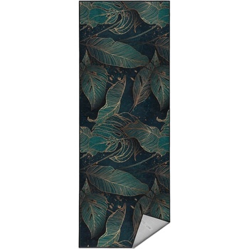 Mila Home Пътека подходяща за пране в петролен цвят 80x200 cm Midnight Jungle - Mila Home (HKC-DikHali-40-80x200)