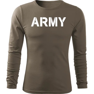 DRAGOWA FIT-T Тениска с дълъг ръкав Army, маслиненозелена, 160 г/м2 (4058)