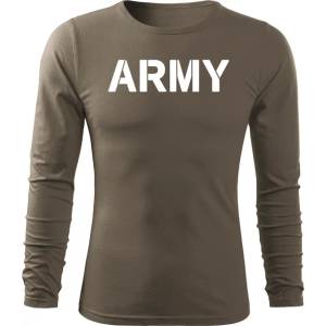 DRAGOWA FIT-T Тениска с дълъг ръкав Army, маслиненозелена, 160 г/м2 (4058)