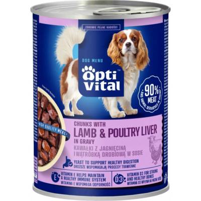 Optivital Chunks with lamb and liver in gravy 415 g