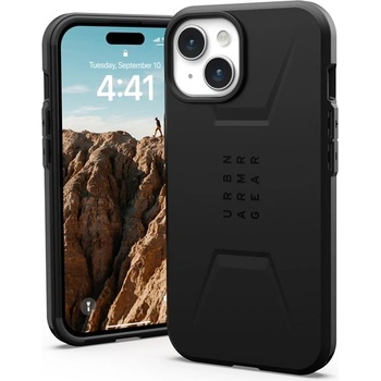 Urban Armor Gear Gear Civilian MagSafe Case - удароустойчив хибриден кейс с MagSafe за iPhone 15 (черен)