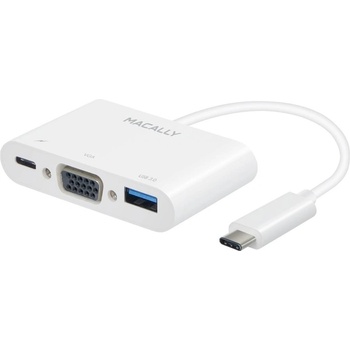 Macally USB-C to VGA Multiport Adapter - USB-C адаптер за с VGA, USB-C и USB-A 3.0 портове за MacBook и компютри с USB-C порт (UCVGA)