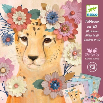 DJECO Творчески комплект Djeco - Направи си сам картини с текстилни цветя (DJ09454)