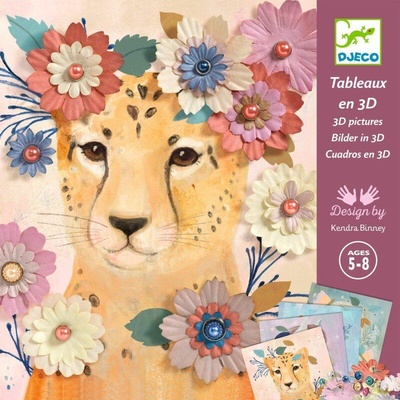 DJECO Творчески комплект Djeco - Направи си сам картини с текстилни цветя (DJ09454)