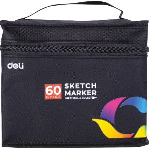 Deli Color Emotion перманентен маркер комплект от 60 маркера с изрязан и кръгъл връх DEL70806-60 (DEL70806-60)