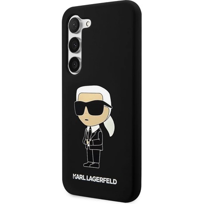 KARL LAGERFELD Liquid Silicone Ikonik NFT Case - дизайнерски силиконов кейс за Samsung Galaxy S23 (черен)